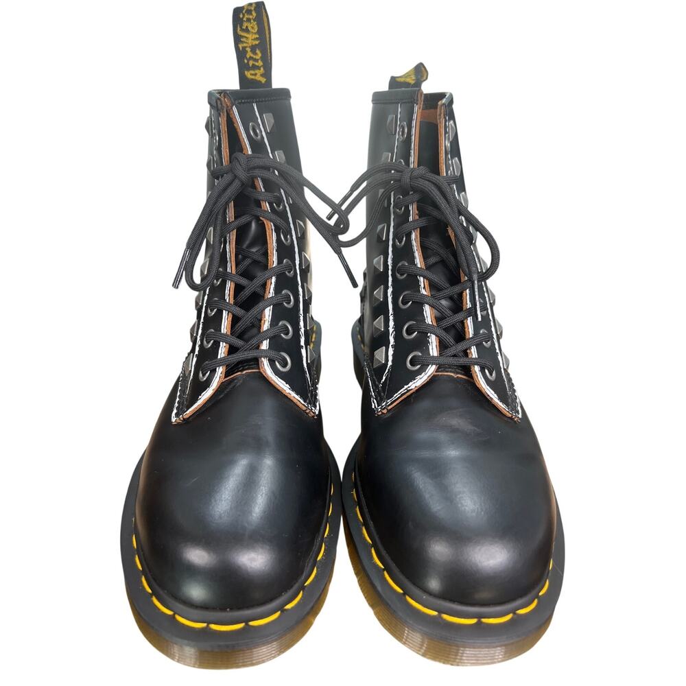 Dr. Martens Unisex 1460 Stud 8 Eye Black Leather Combat Boots Size M 9 W 10 - Picture 7 of 10